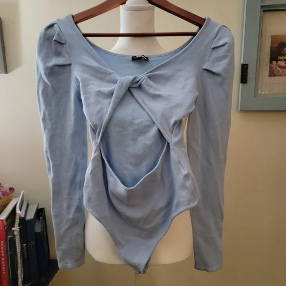 NEW Knit Cut Out Longsleeve Bodysuit - Picture 2 of 10